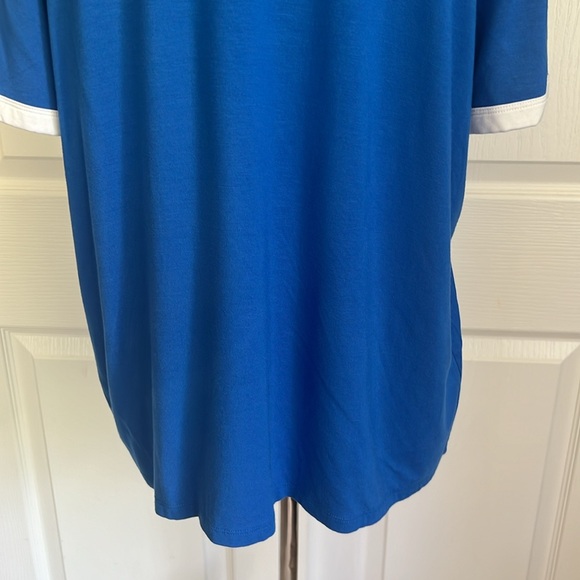 NWT Cannes France Blue and White Ringer Tee Shirt Forever Twenty One Plus Sz 2X - Picture 8 of 14
